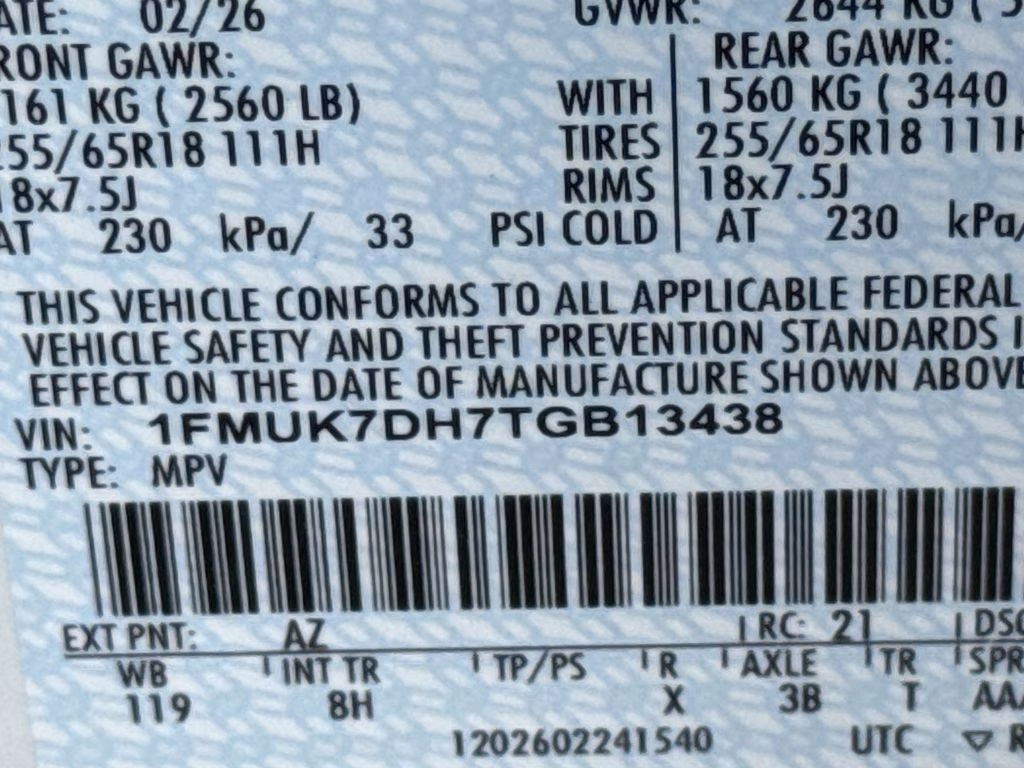 2026 White Metallic Ford Explorer Active RWD SUV