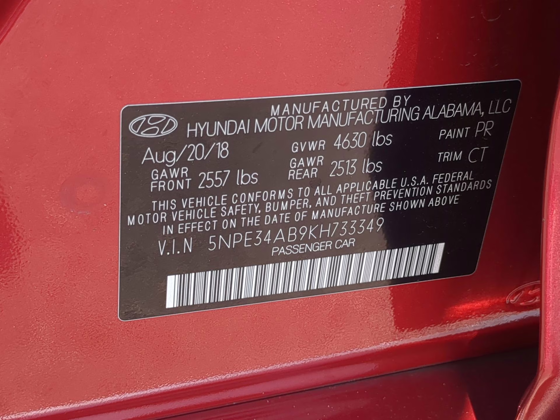 2019 Scarlet Red Hyundai Sonata Limited FWD Sedan