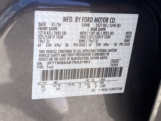 2026 Carbonized Gray Metallic Ford Maverick LARIAT AWD Truck