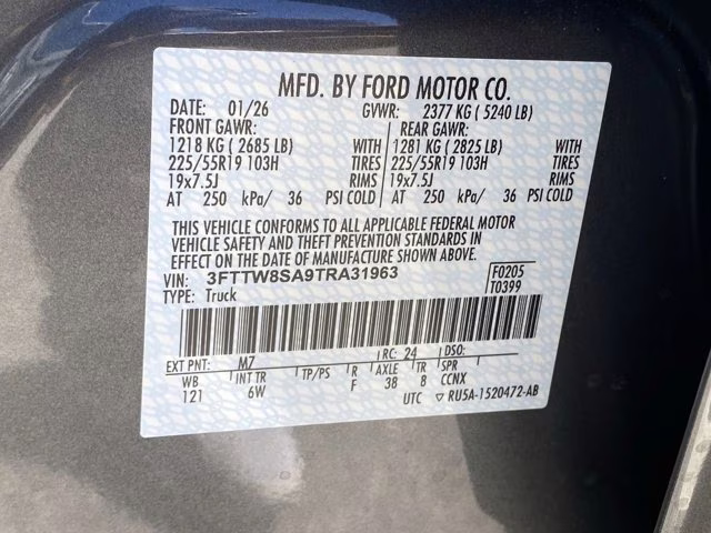 2026 Carbonized Gray Metallic Ford Maverick LARIAT AWD Truck