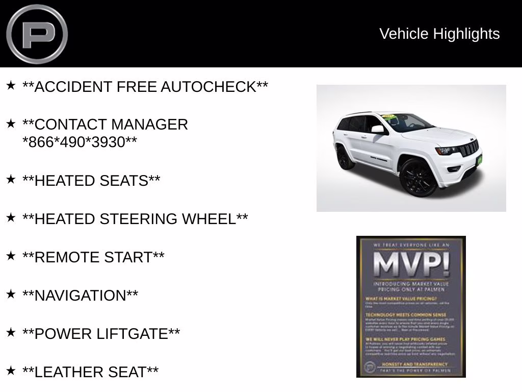 2018 Bright White Clearcoat Jeep Grand Cherokee Altitude RWD SUV