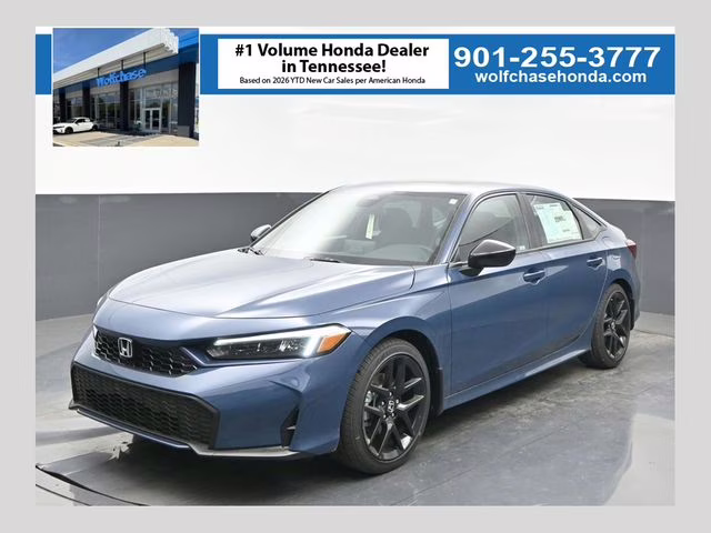 2026 Blue Lagoon Pearl Honda Civic Hybrid Sport FWD Sedan