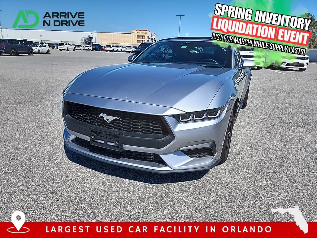 2024 Iconic Silver Metallic Ford Mustang EcoBoost RWD Convertible