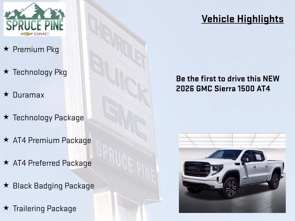 2026 Summit White GMC Sierra 1500 AT4 4X4 Truck