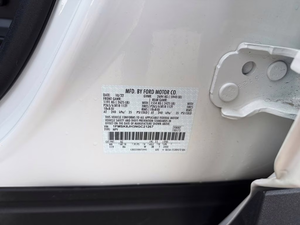 2022 White Metallic Ford Explorer Timberline 4X4 SUV