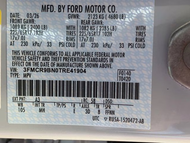 2026 Space White Metallic Ford Bronco Sport Big Bend 4X4 SUV