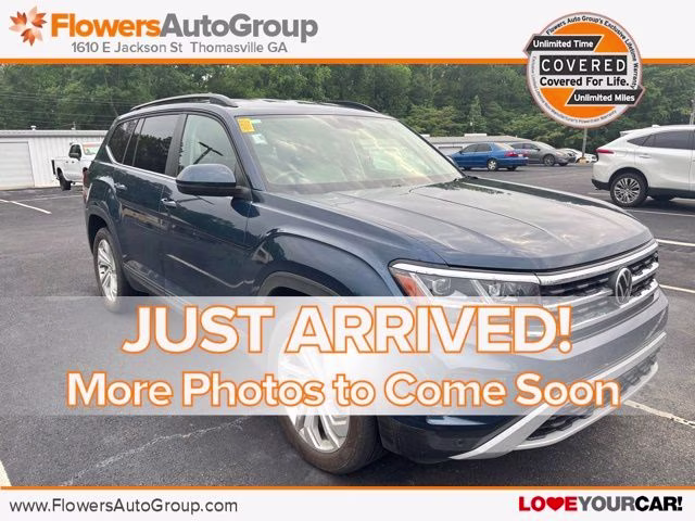 2022 Blue Volkswagen Atlas 3.6L V6 SE w/Technology AWD SUV