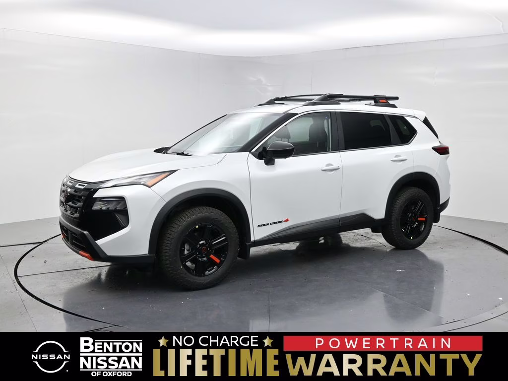 2026 Everest White Pearl Tricoat Nissan Rogue Rock Creek AWD SUV