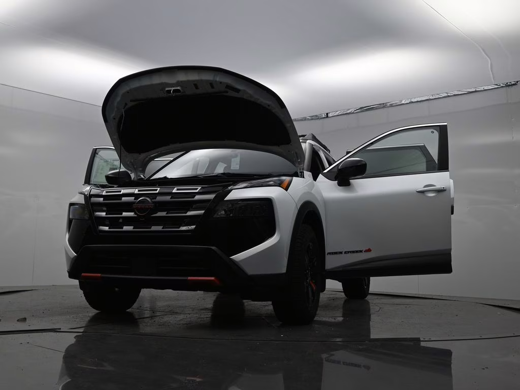 2026 Everest White Pearl Tricoat Nissan Rogue Rock Creek AWD SUV