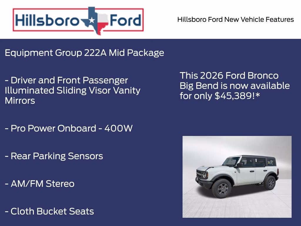 2026 Avalanche Gray Ford Bronco Big Bend 4X4 SUV