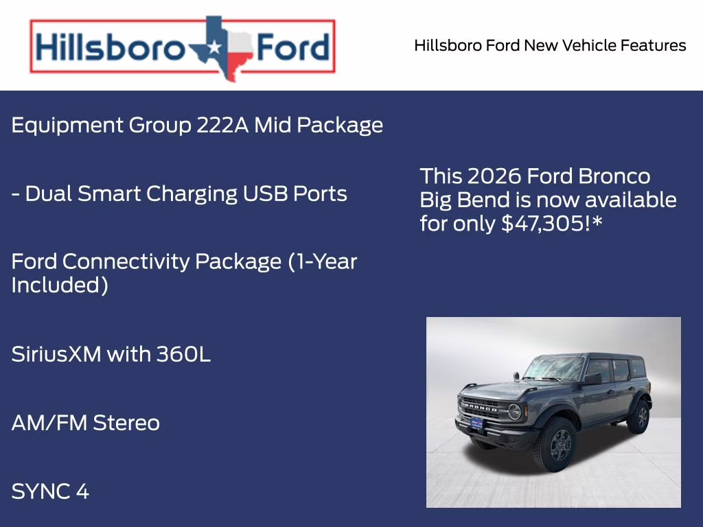 2026 Carbonized Gray Metallic Ford Bronco Big Bend 4X4 SUV