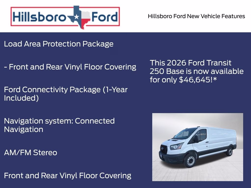 2026 Oxford White Ford Transit-250 Base RWD Van