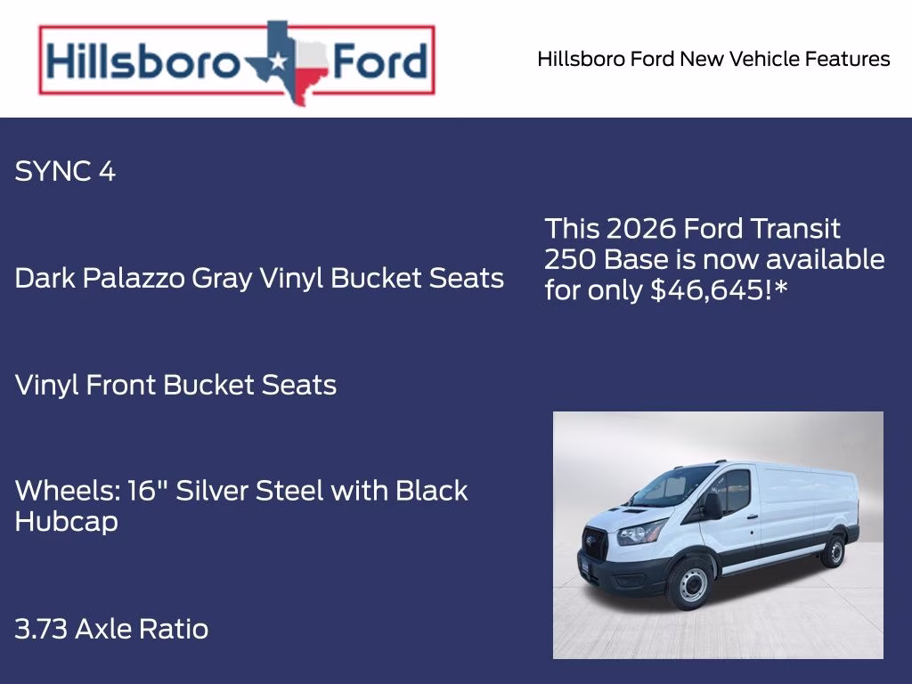 2026 Oxford White Ford Transit-250 Base RWD Van