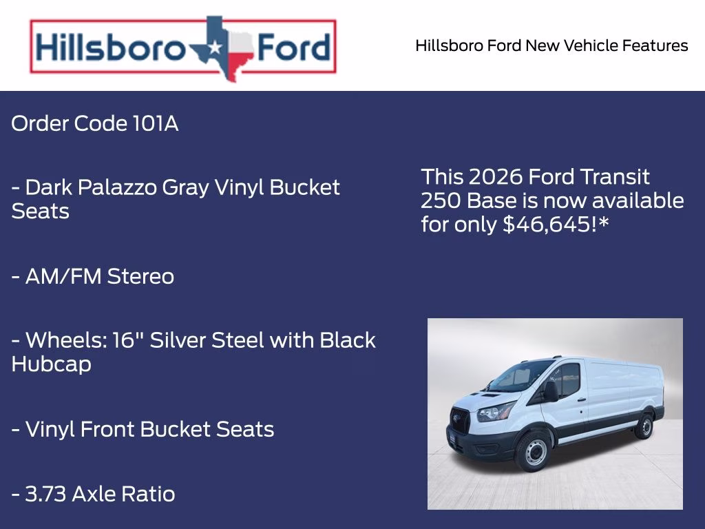 2026 Oxford White Ford Transit-250 Base RWD Van