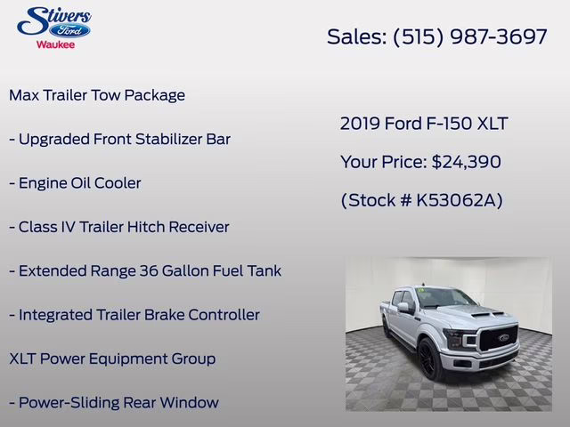 2019 Ingot Silver Ford F-150 XLT 4X4 Truck