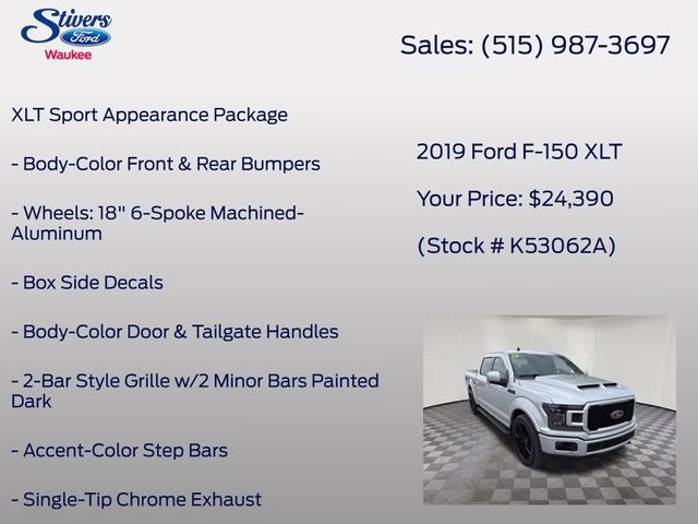 2019 Ingot Silver Ford F-150 XLT 4X4 Truck