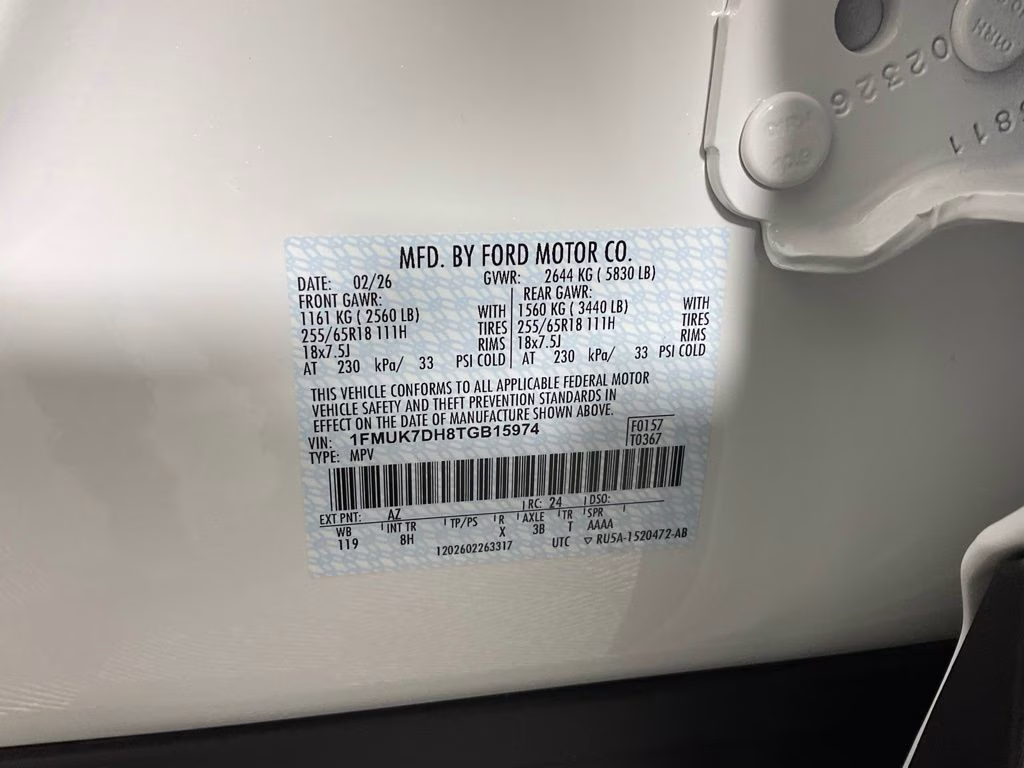 2026 White Metallic Ford Explorer Active RWD SUV
