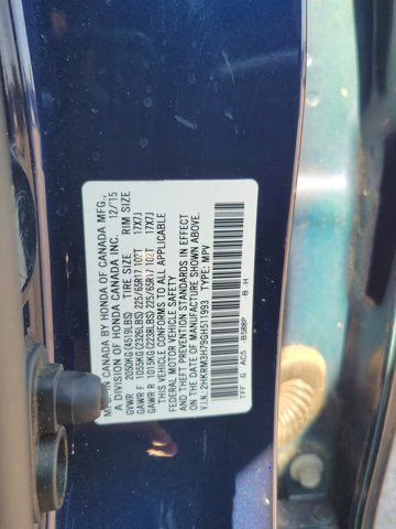 2016 Blue Honda CR-V EX-L FWD SUV