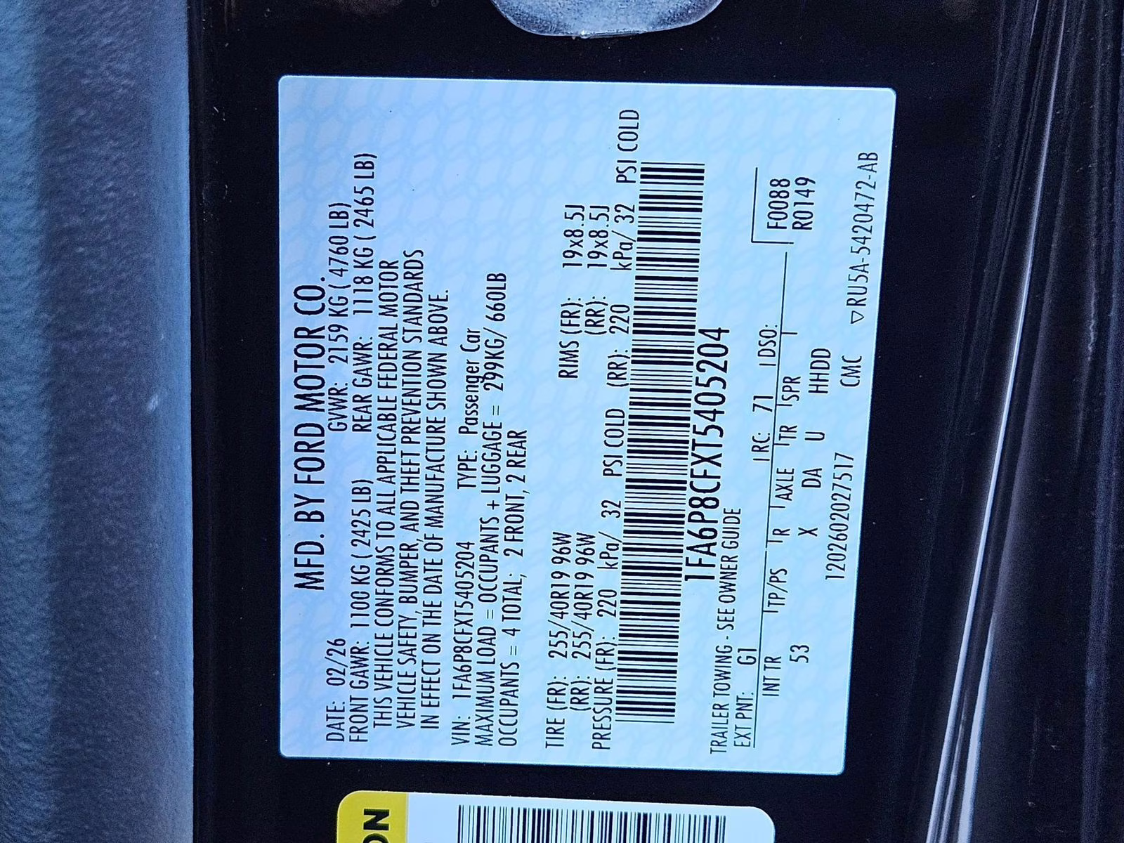 2026 Shadow Black Ford Mustang GT Premium RWD Coupe