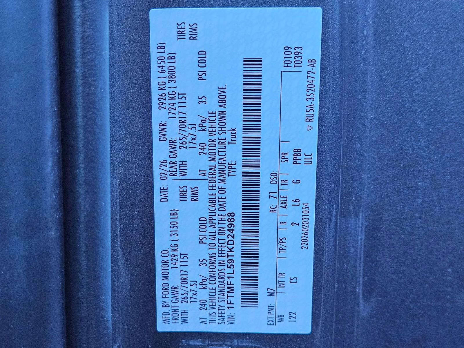 2026 Gray Metallic Ford F-150 XL 4X4 Truck