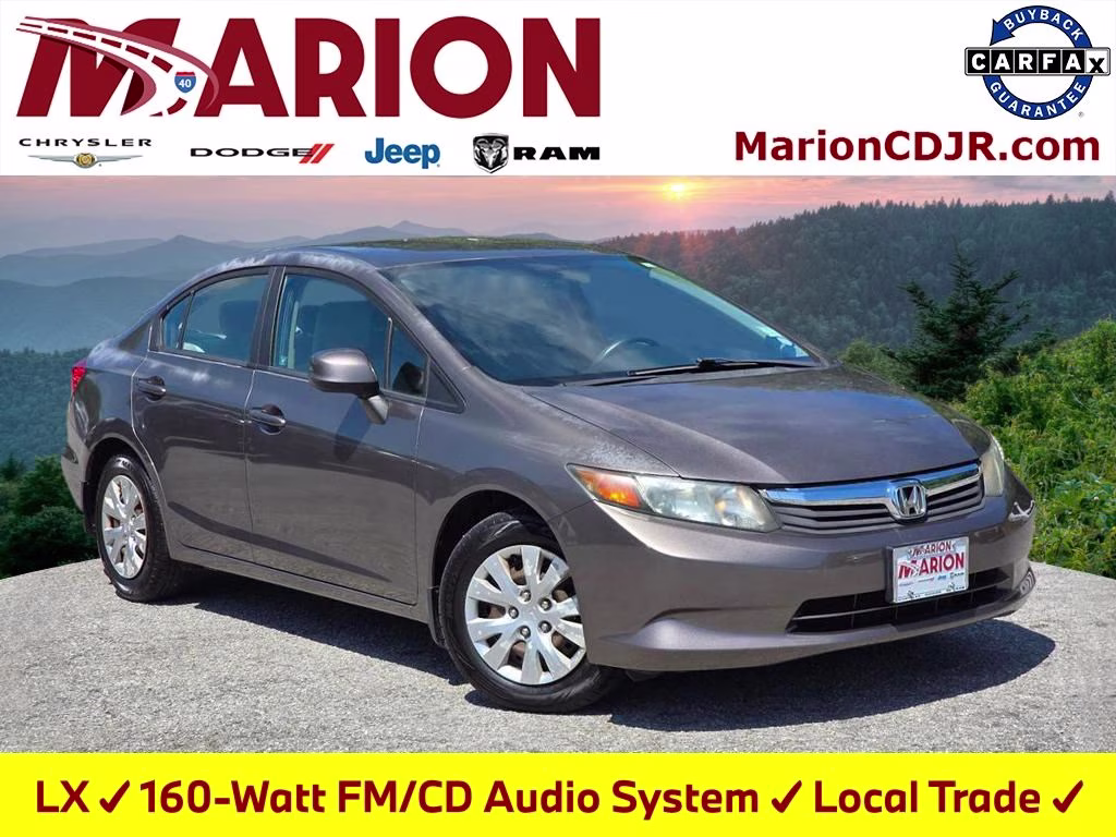 2012 Polished Metal Metallic Honda Civic LX FWD Sedan