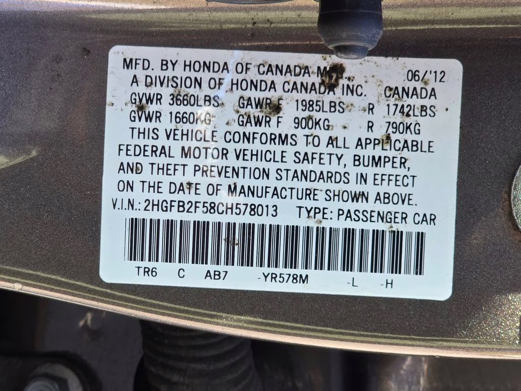 2012 Polished Metal Metallic Honda Civic LX FWD Sedan