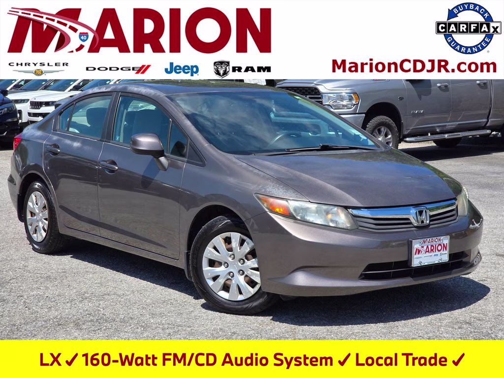 2012 Polished Metal Metallic Honda Civic LX FWD Sedan