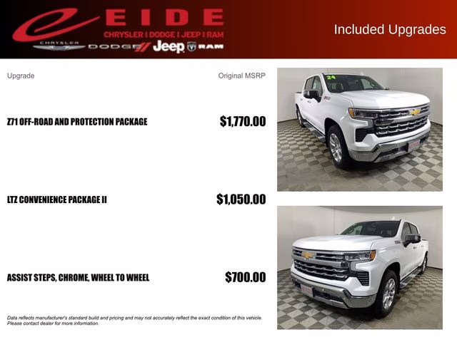 2024 Summit White Chevrolet Silverado 1500 LTZ 4X4 Truck