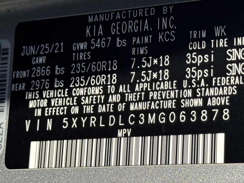 2021 Sparkling Silver Kia Sorento S AWD SUV