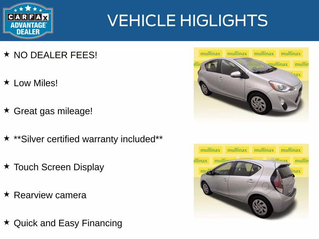 2016 Classic Silver Metallic Toyota Prius c Three FWD Hatchback