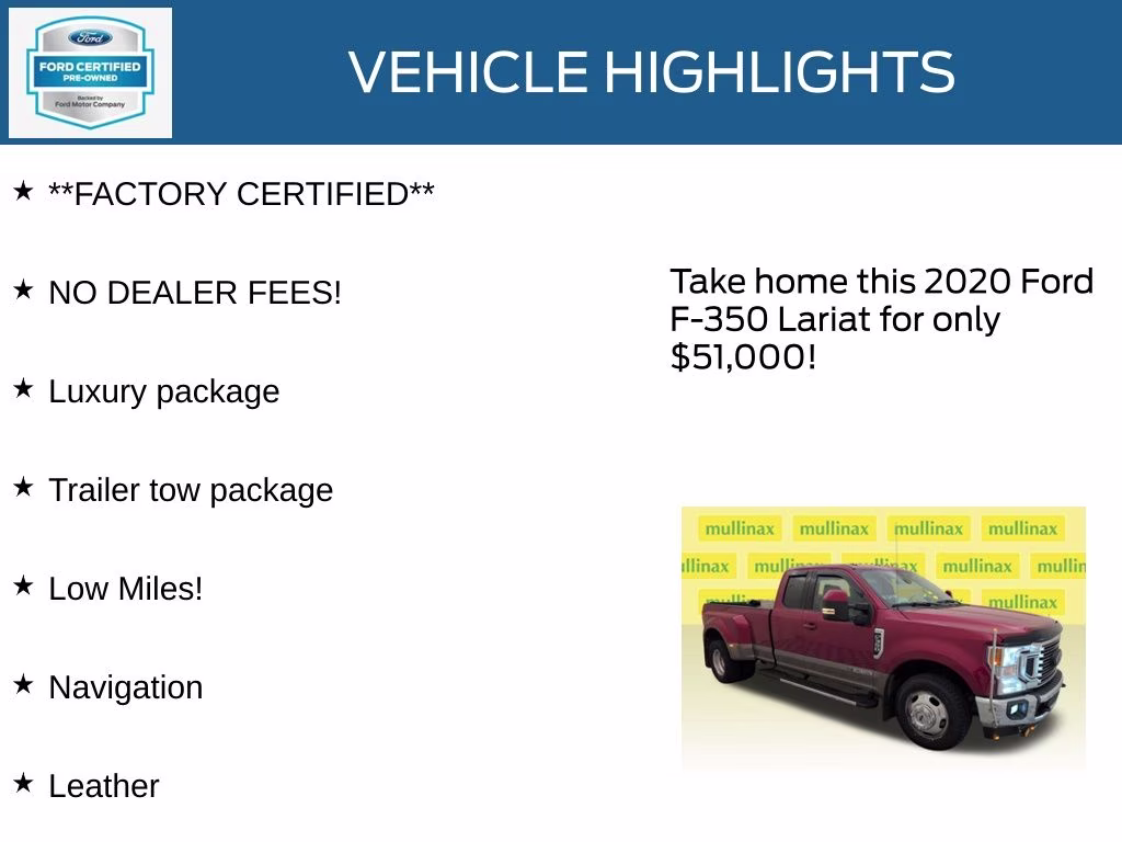 2020 Rapid Red Metallic Tinted Clearcoat Ford Super Duty F-350 DRW Lariat RWD Truck