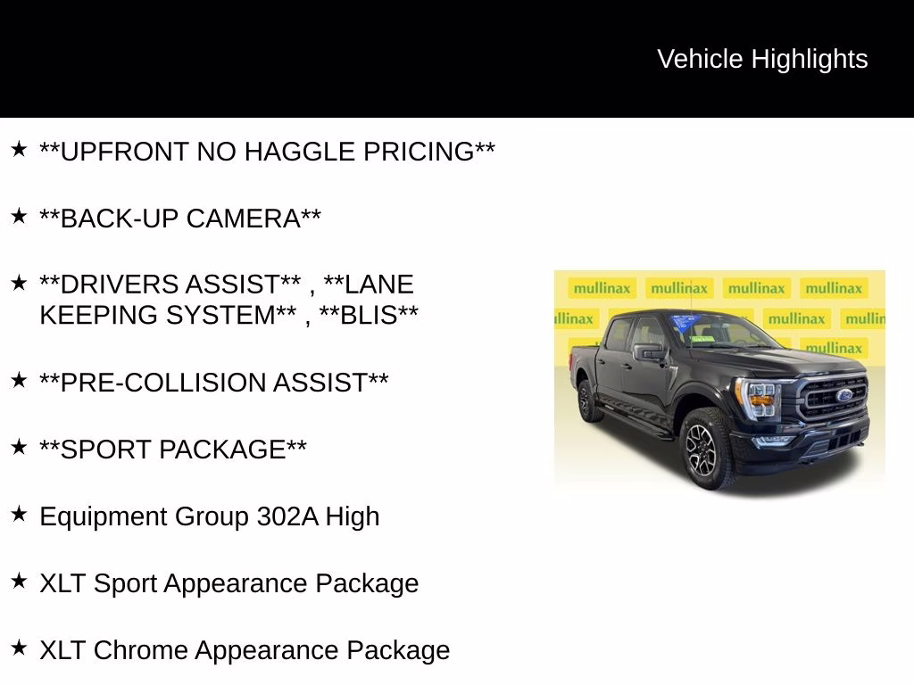 2023 Agate Black Metallic Ford F-150 XLT 4X4 Truck