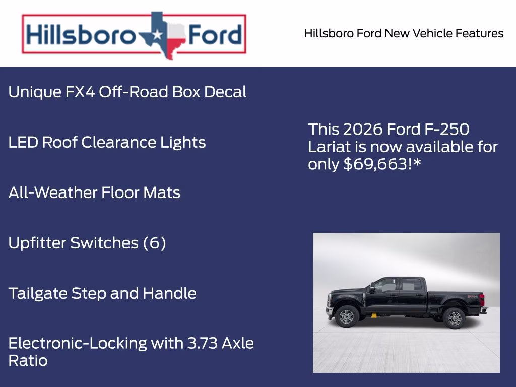 2026 Agate Black Metallic Ford Super Duty F-250 SRW Lariat 4X4 Truck