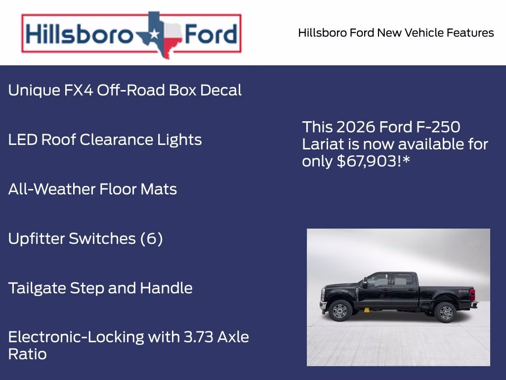 2026 Agate Black Metallic Ford Super Duty F-250 SRW Lariat 4X4 Truck