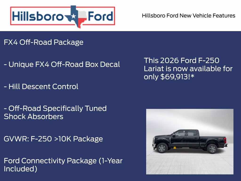 2026 Agate Black Metallic Ford Super Duty F-250 SRW Lariat 4X4 Truck