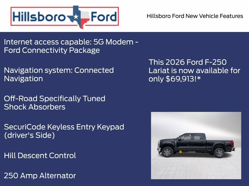 2026 Agate Black Metallic Ford Super Duty F-250 SRW Lariat 4X4 Truck