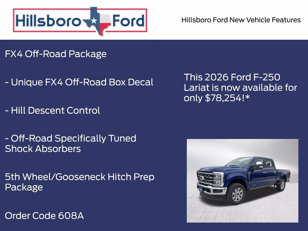 2026 Argon Blue Metallic Ford Super Duty F-250 SRW Lariat 4X4 Truck