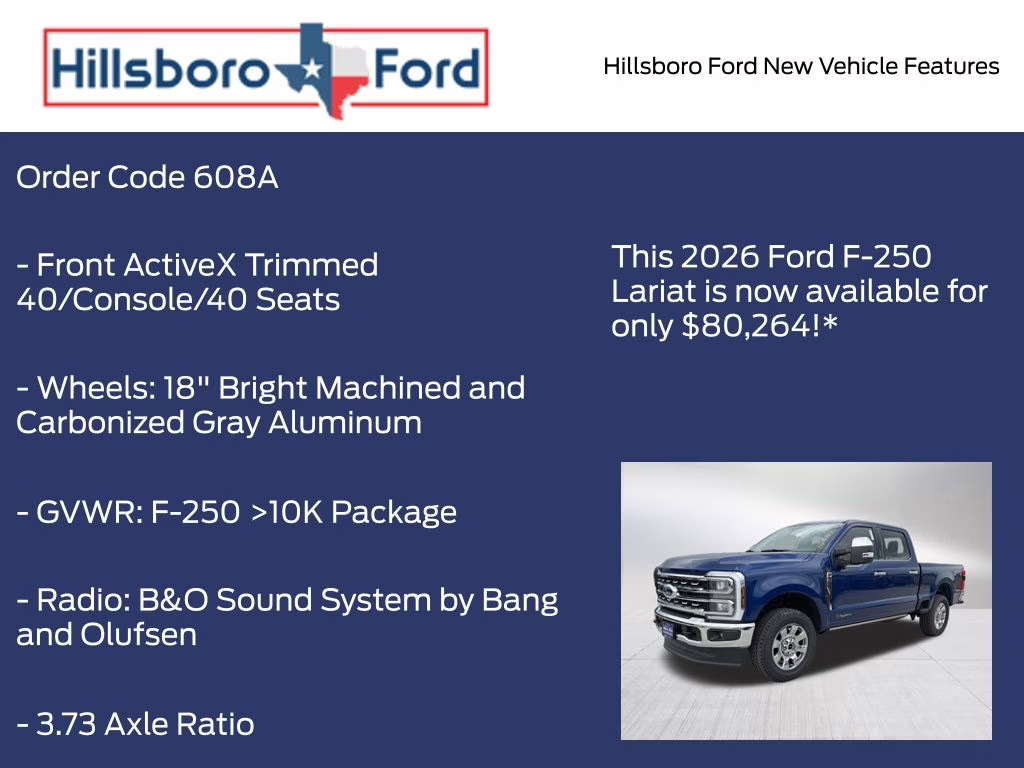 2026 Argon Blue Metallic Ford Super Duty F-250 SRW Lariat 4X4 Truck