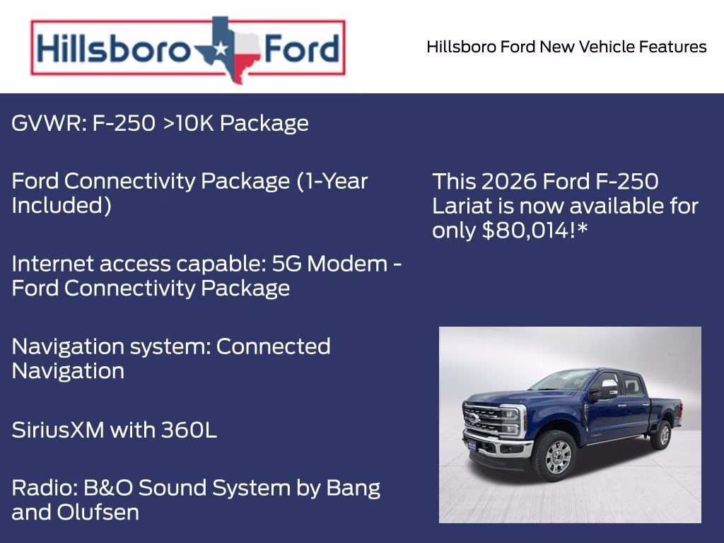 2026 Argon Blue Metallic Ford Super Duty F-250 SRW Lariat 4X4 Truck