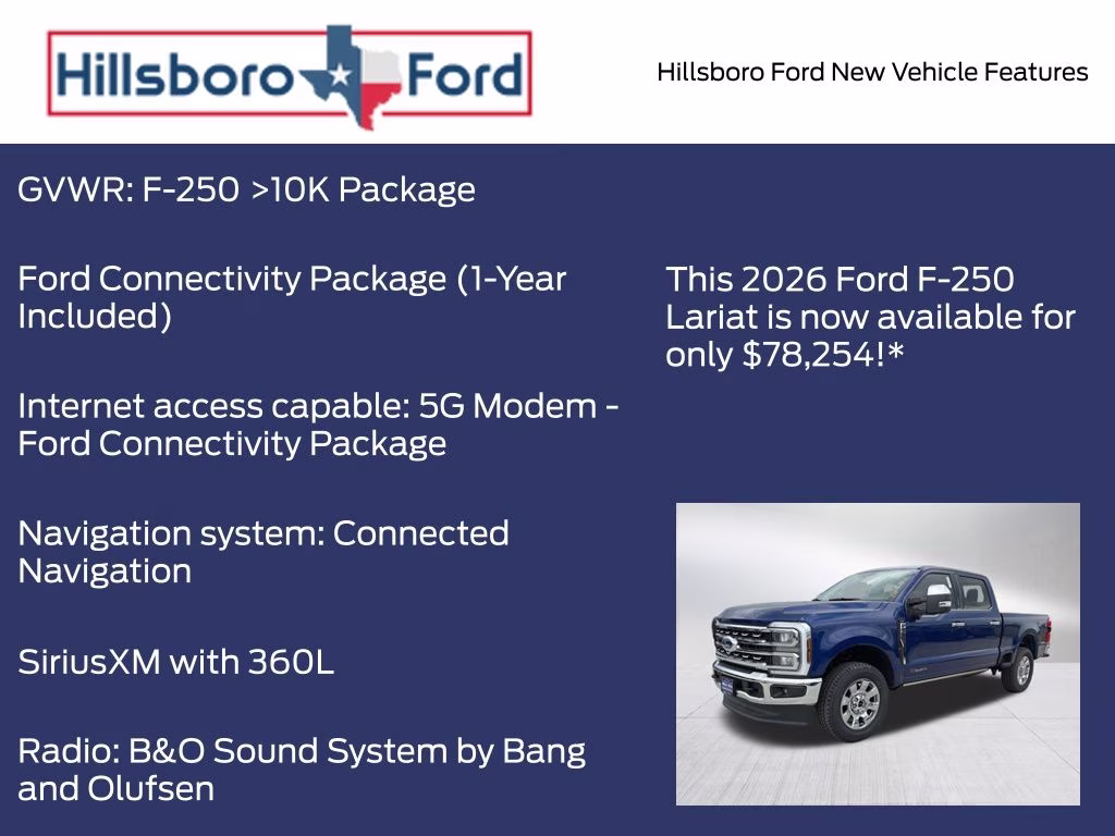 2026 Argon Blue Metallic Ford Super Duty F-250 SRW Lariat 4X4 Truck