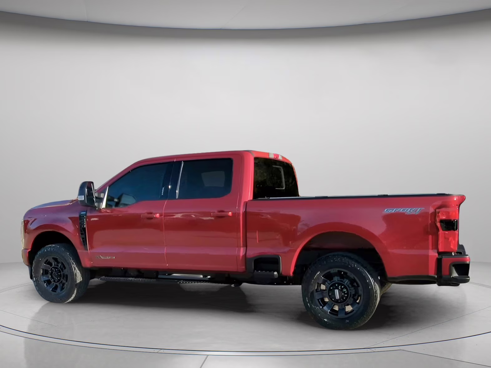 2024 Rapid Red Metallic Tinted Clearcoat Ford Super Duty F-250 SRW LARIAT Crew Cab Pickup 4X4 Truck