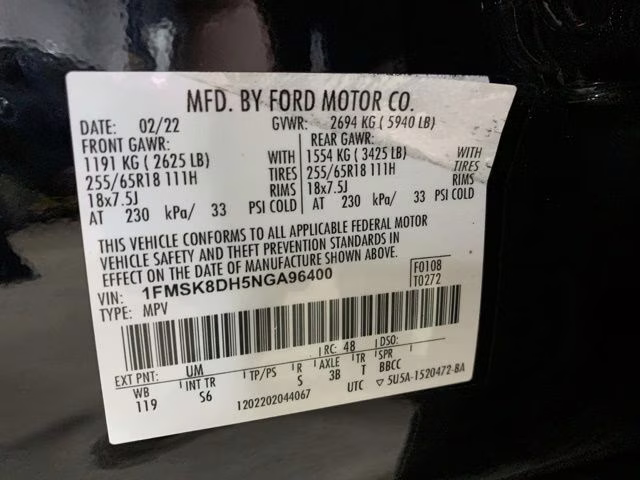 2022 Black Metallic Ford Explorer XLT 4X4 SUV