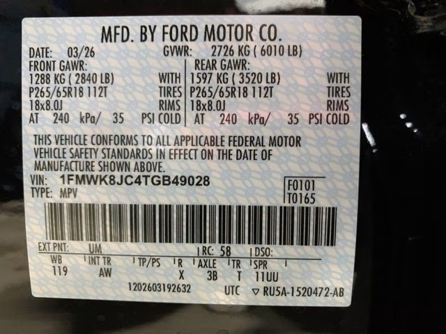 2026 Agate Black Metallic Ford Explorer Tremor 4X4 SUV