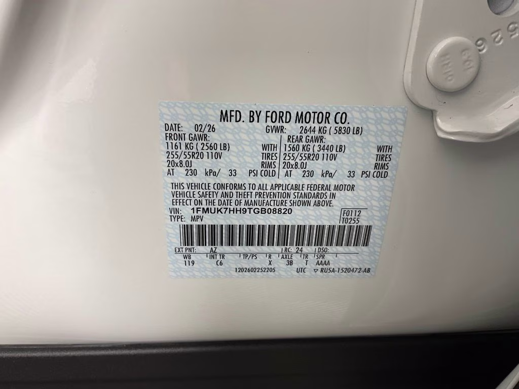 2026 White Ford Explorer Platinum RWD SUV