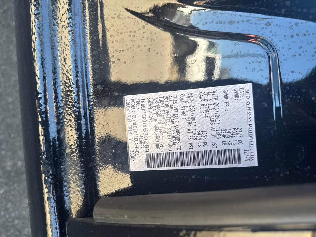 2026 Super Black Nissan Frontier PRO-4X 4X4 Truck