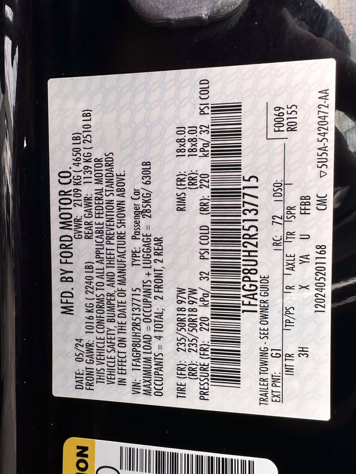 2024 Shadow Black Ford Mustang EcoBoost Convertible RWD Sedan