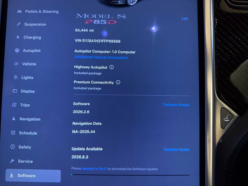 2015 Black Tesla Model S 85D AWD Hatchback