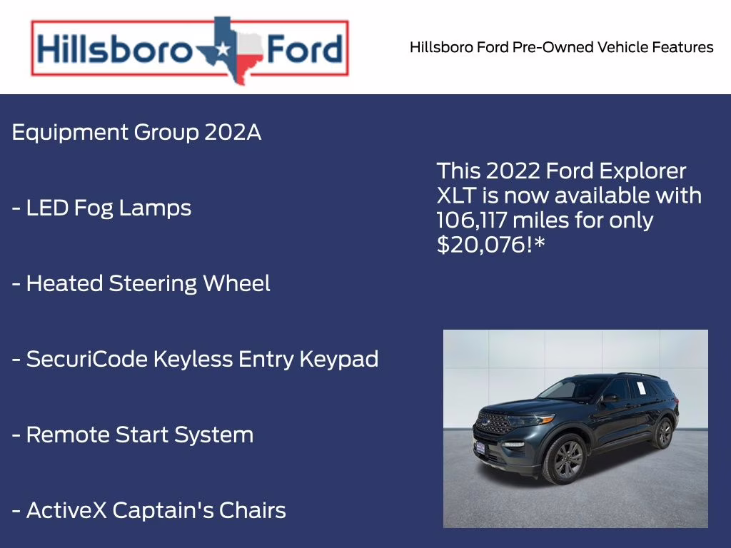 2022 Stone Blue Metallic Ford Explorer XLT RWD SUV