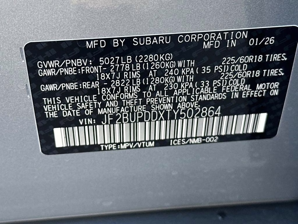 2026 Ice Silver Metallic Subaru Outback Limited AWD SUV