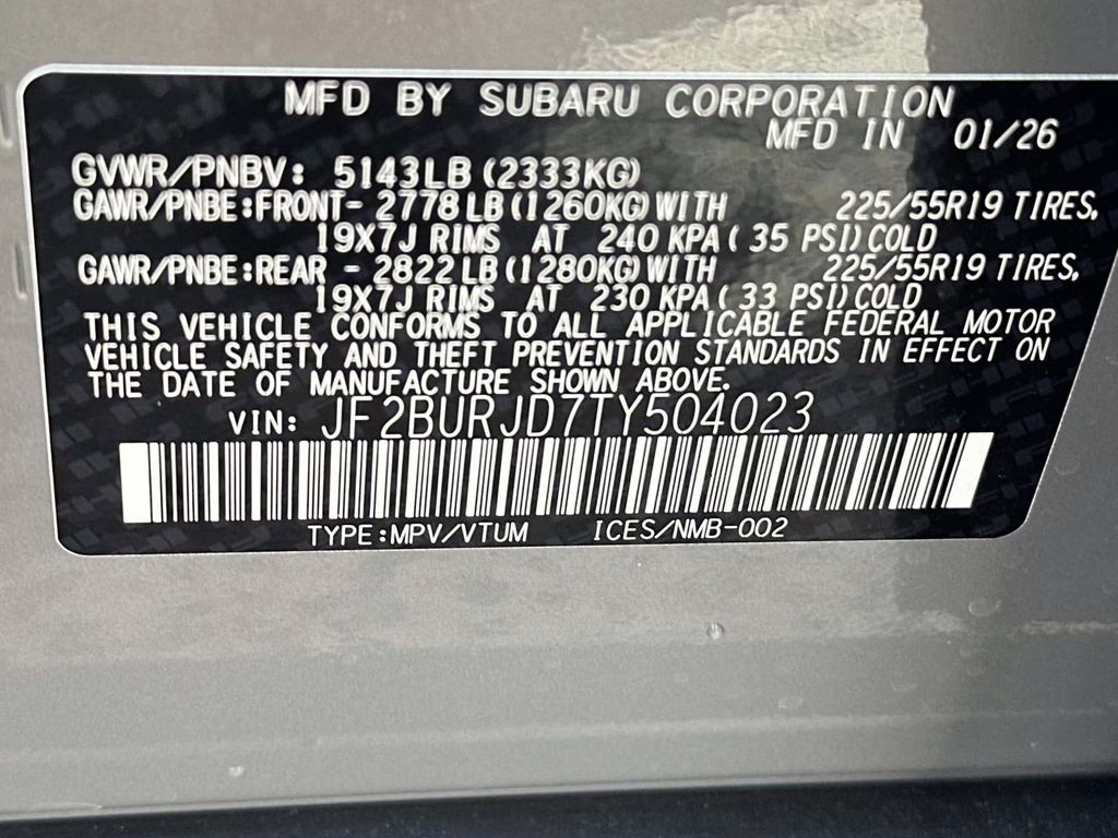 2026 River Rock Pearl Subaru Outback Touring XT AWD SUV